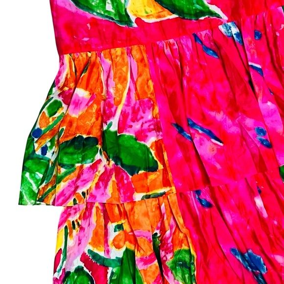 Ralph Lauren RARE Maxi Dress Tropical Rushed Adjustable/Waist Tired/Layers Sz 1X - Picture 10 of 15